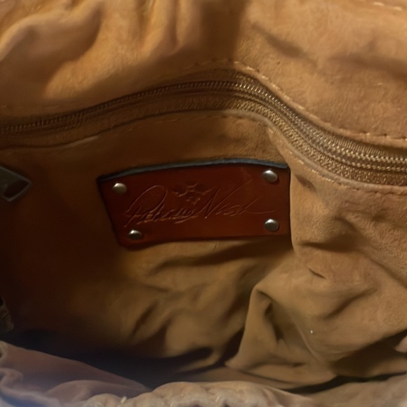 Patricia Nash Granada Tooled Leather Crossbody Antique Brown Turquoise - Picture 8 of 8